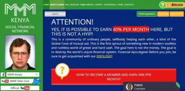 MMM Runs To Kenya After Swindling Nigerians. Promises 40% Per Month